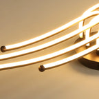 Plafonnier semi-encastré linéaire moderne avec abat-jour en gel de silice