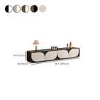 Meuble TV avec porte cintrée en noyer et système de gestion des câbles