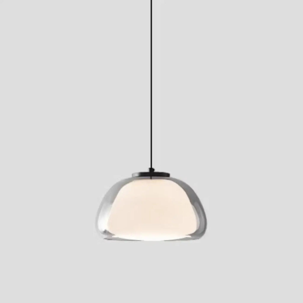 Suspension LED en verre laiteux style nordique pour salon
