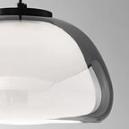 Suspension LED en verre laiteux style nordique pour salon