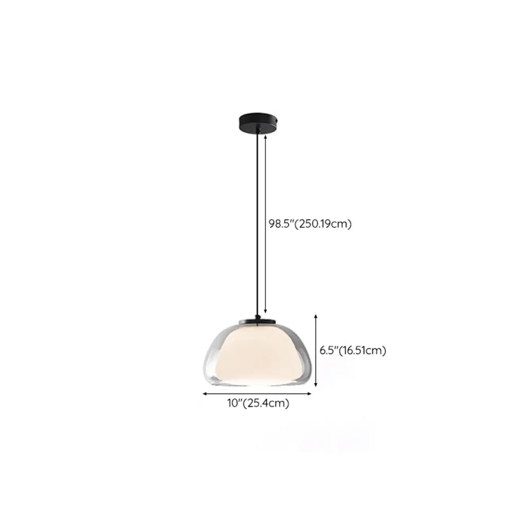 Suspension LED en verre laiteux style nordique pour salon