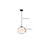 Suspension LED en verre laiteux style nordique pour salon