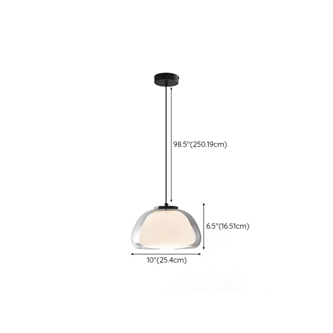Suspension LED en verre laiteux style nordique pour salon