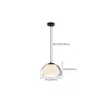 Suspension LED en verre laiteux style nordique pour salon