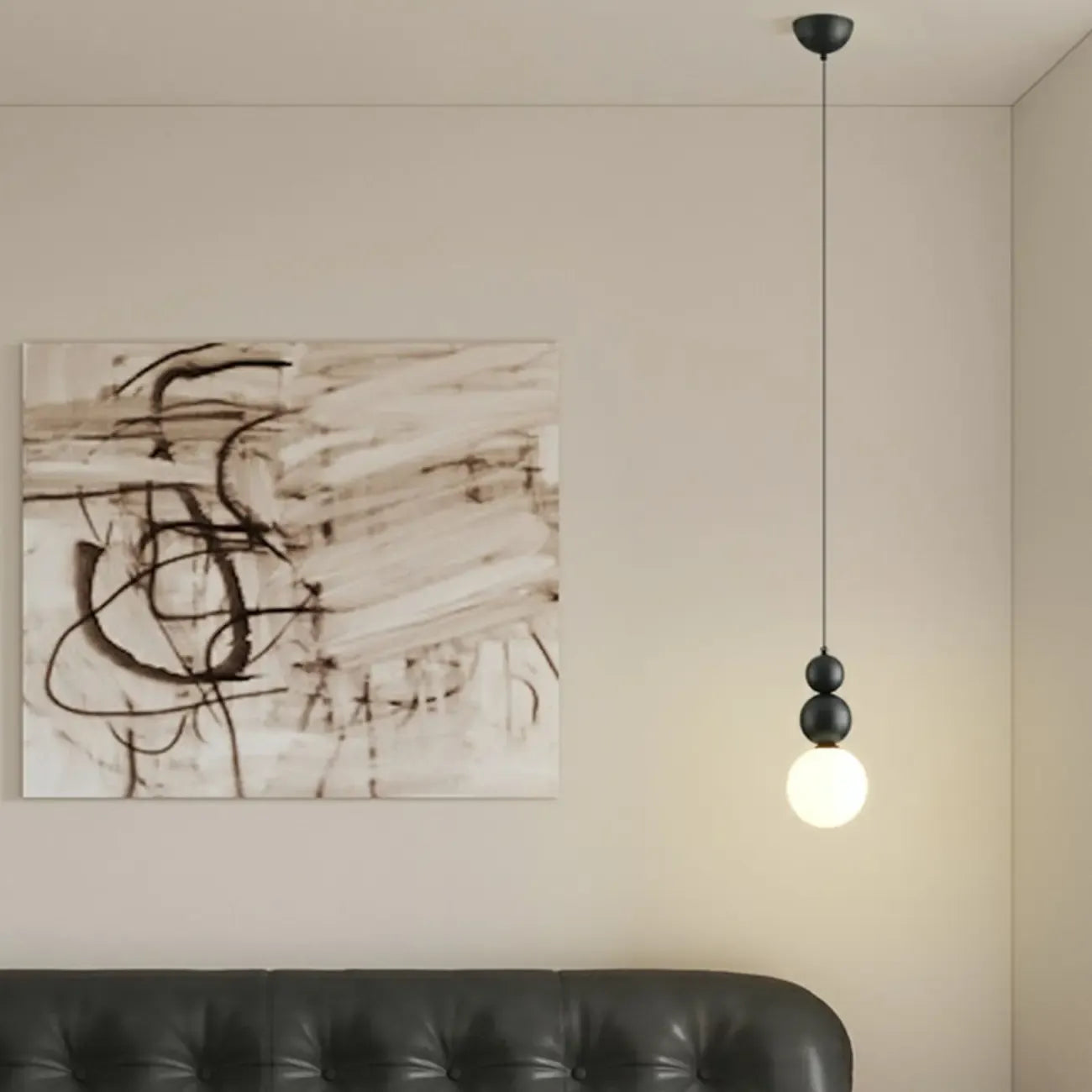 Plafonnier globe en verre dépoli de style nordique avec cordon d'alimentation étendu