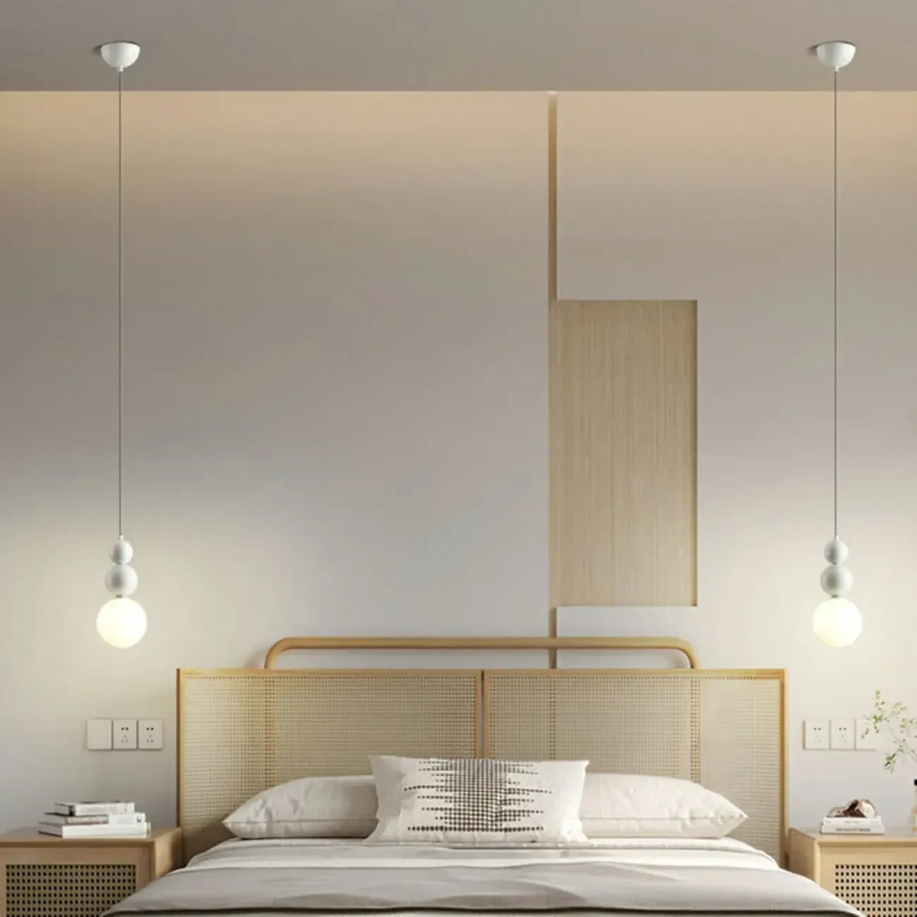 Plafonnier globe en verre dépoli de style nordique avec cordon d'alimentation étendu