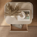 Table de chevet moderne en plastique blanc avec tiroir de rangement