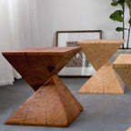 Table d'appoint carrée en bois naturel pour salon