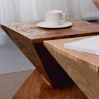 Table d'appoint carrée en bois naturel pour salon