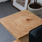 Table d'appoint carrée en bois naturel pour salon