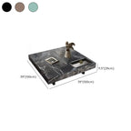 Table basse carrée moderne en pierre avec double piétement