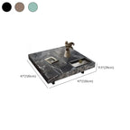 Table basse carrée moderne en pierre avec double piétement