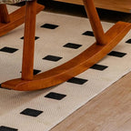 Fauteuil à bascule rustique en bois rembourré avec coussin