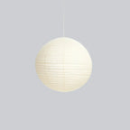 Suspension lanterne en papier blanc recyclé pour salon