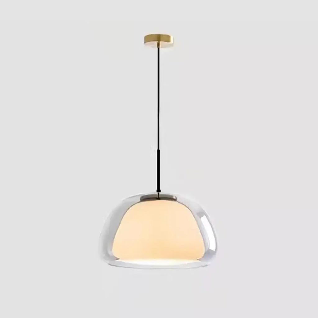 Suspension élégante en verre opalin LED au design raffiné