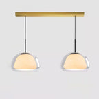 Suspension élégante en verre opalin LED au design raffiné