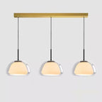 Suspension élégante en verre opalin LED au design raffiné