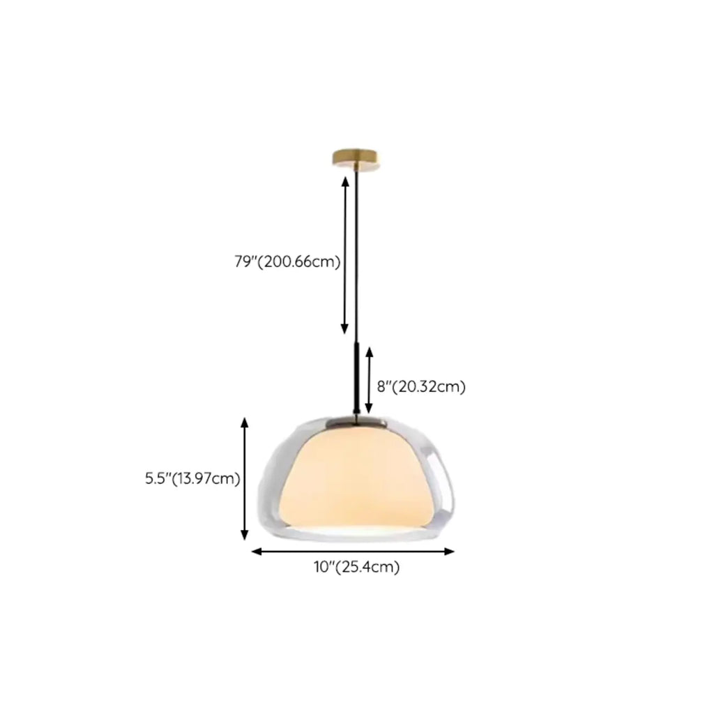 Suspension élégante en verre opalin LED au design raffiné
