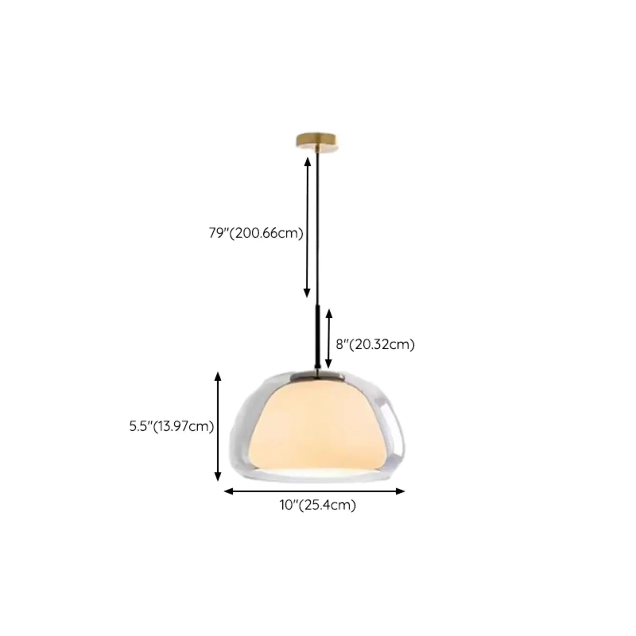 Suspension élégante en verre opalin LED au design raffiné
