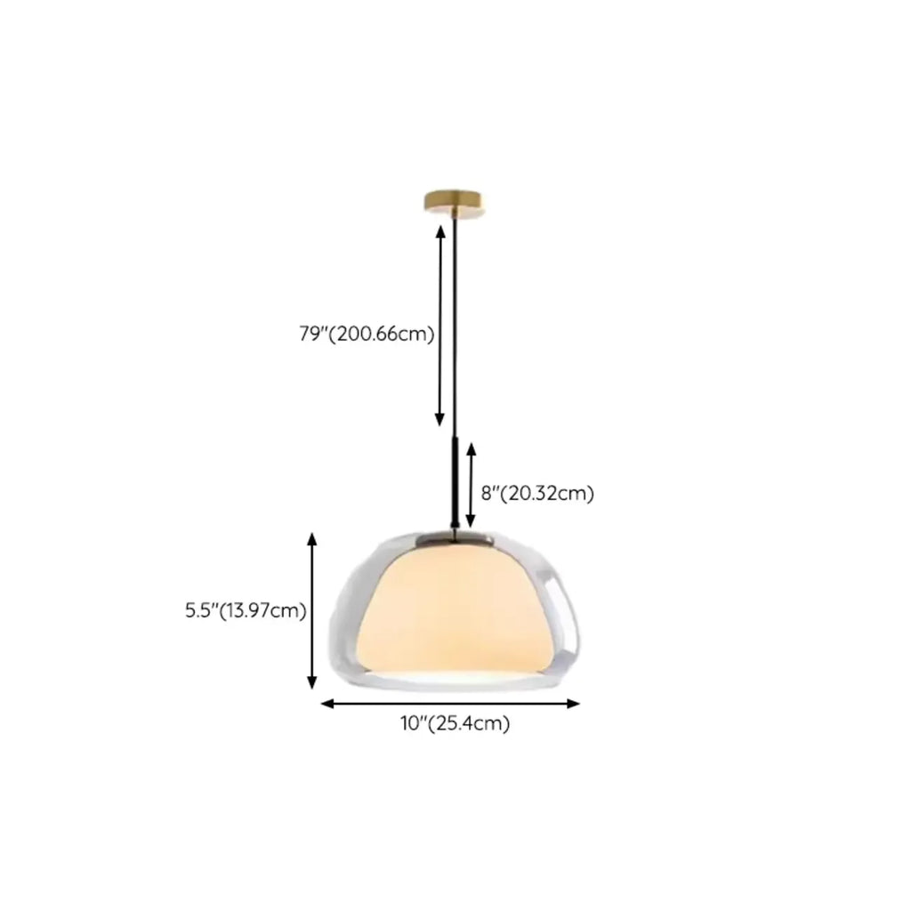 Suspension élégante en verre opalin LED au design raffiné