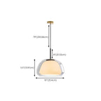 Suspension élégante en verre opalin LED au design raffiné