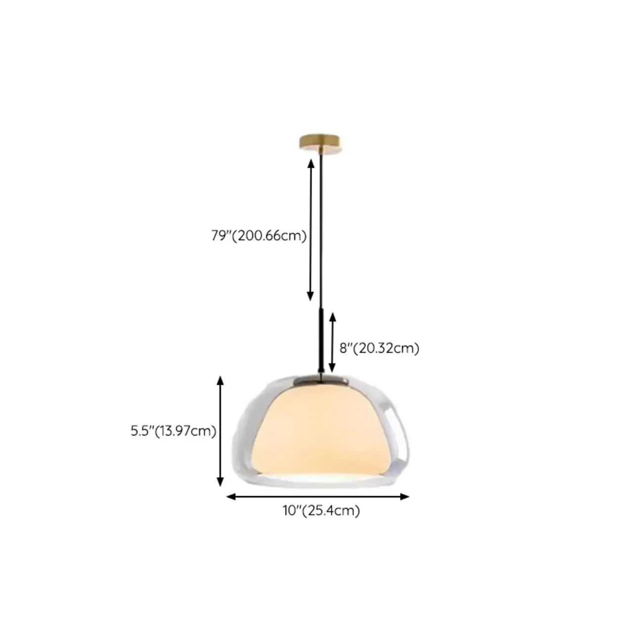 Suspension élégante en verre opalin LED au design raffiné