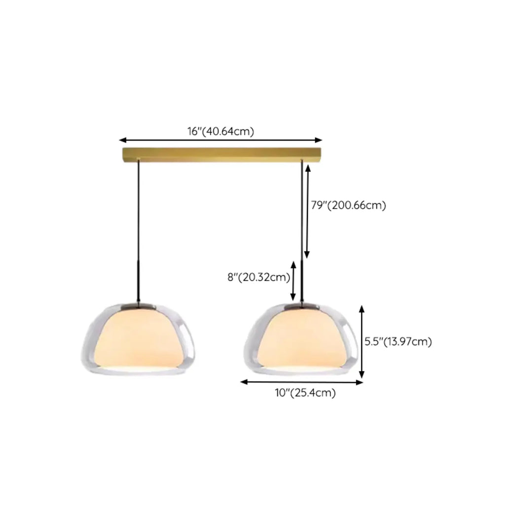 Suspension élégante en verre opalin LED au design raffiné