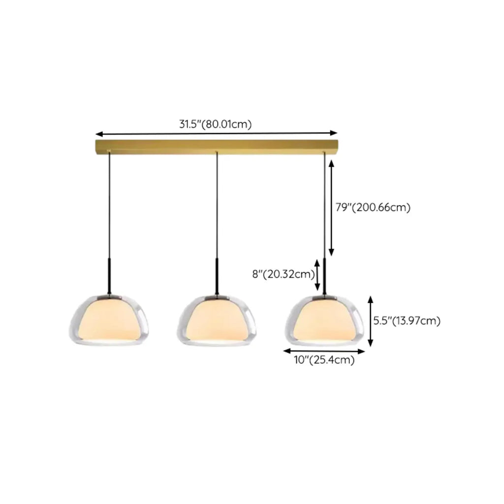Suspension élégante en verre opalin LED au design raffiné