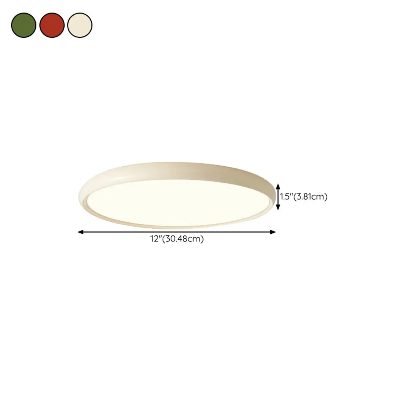 Plafonnier LED rond en acrylique à intensité variable pour usage résidentiel