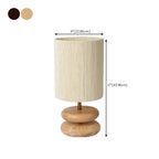 Lampe de table à brancher avec abat-jour beige et base en bois, pour usage résidentiel