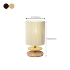 Lampe de table à brancher avec abat-jour beige et base en bois, pour usage résidentiel