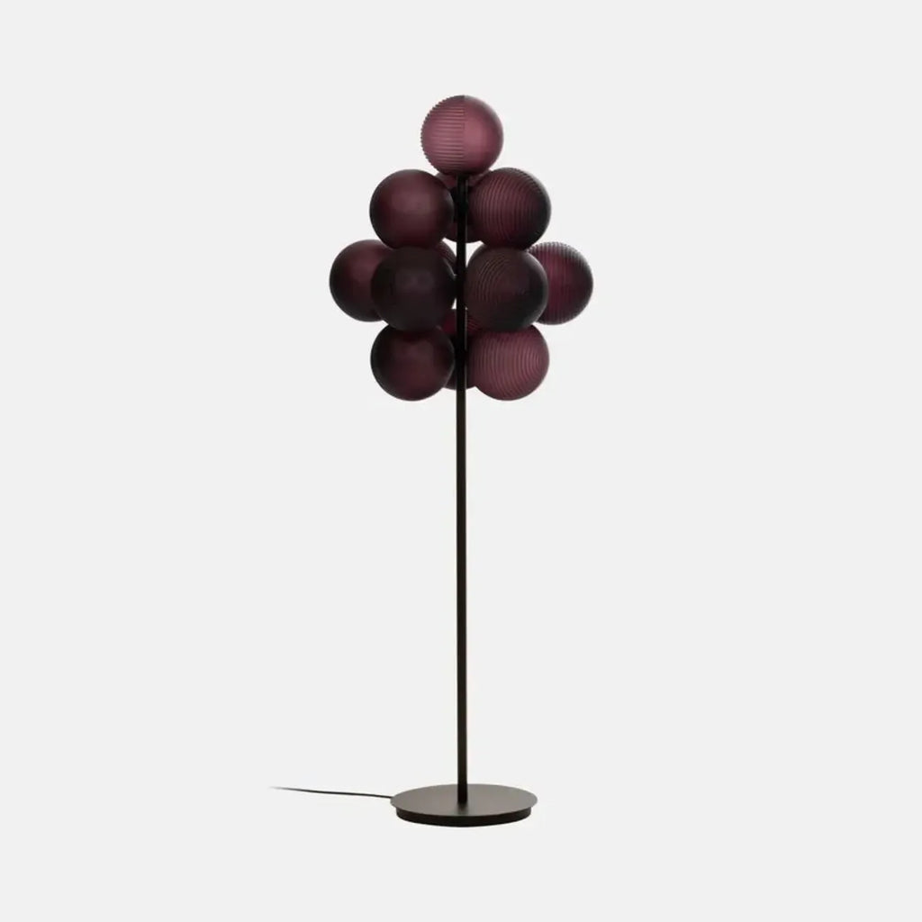 Lampadaire moderne en forme d'arbre avec abat-jour globe violet pour la décoration