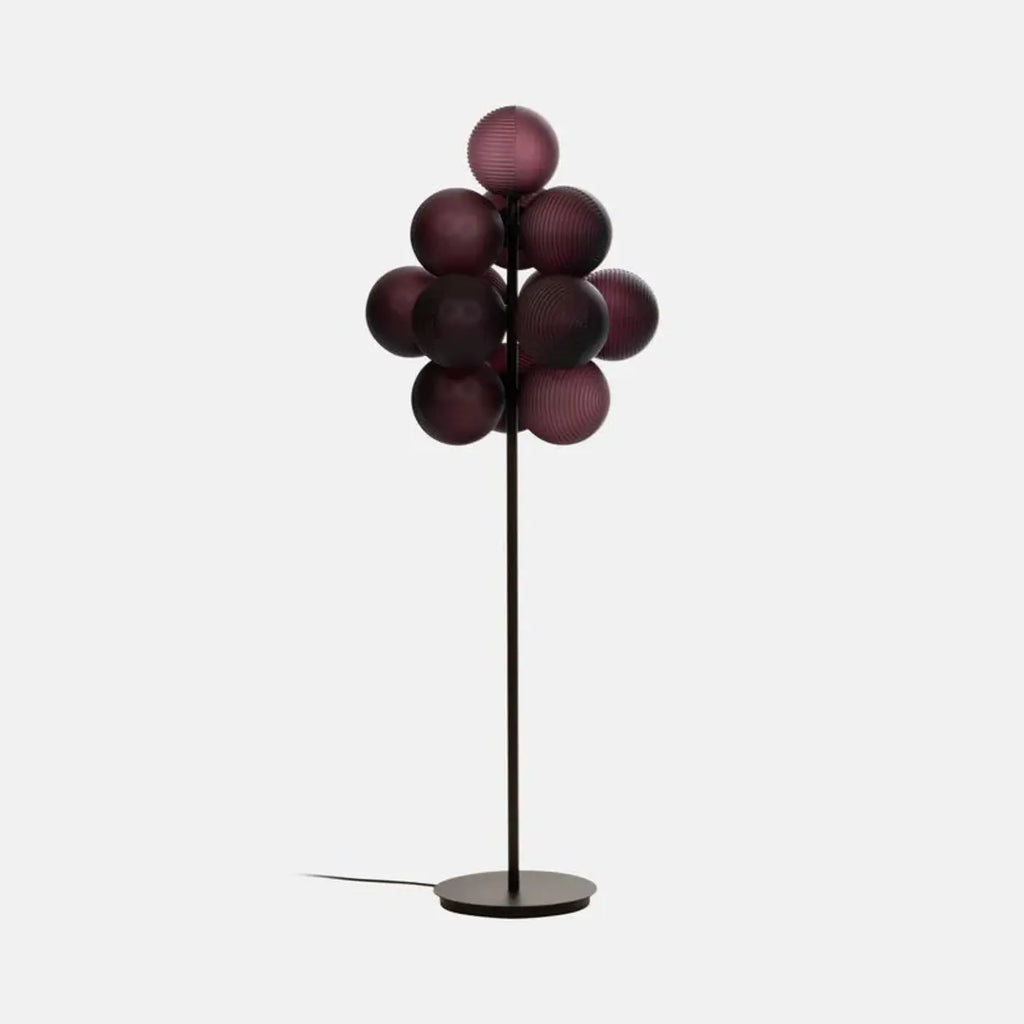Lampadaire moderne en forme d'arbre avec abat-jour globe violet pour la décoration