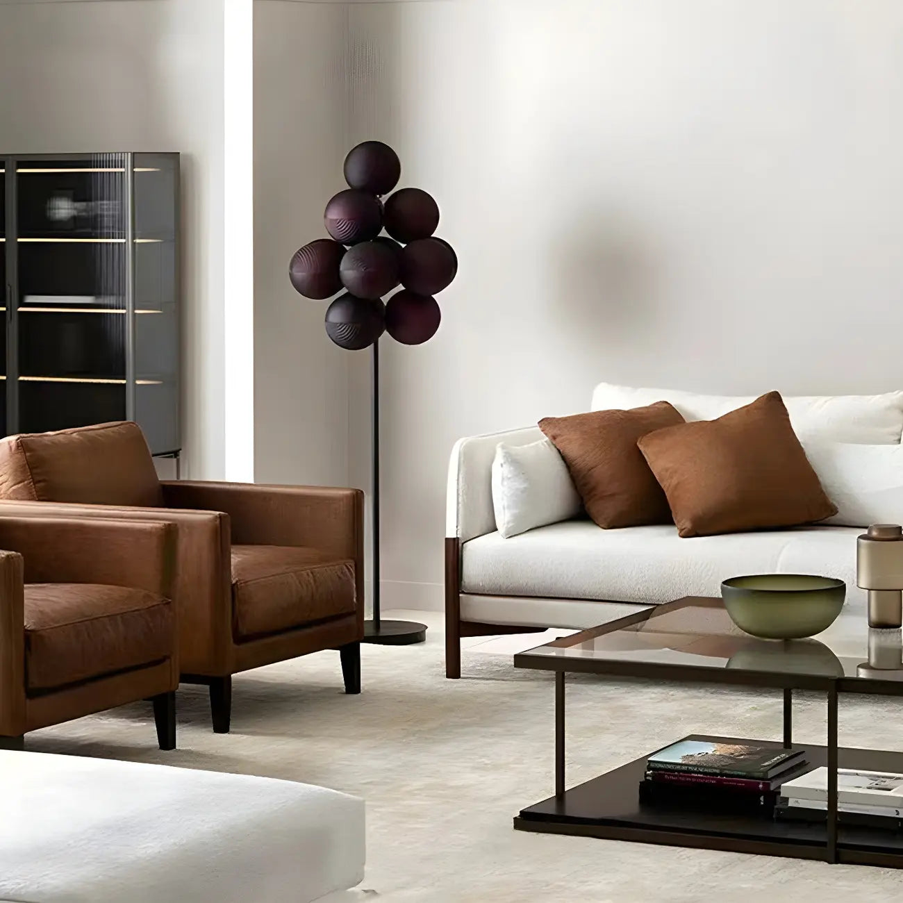 Lampadaire moderne en forme d'arbre avec abat-jour globe violet pour la décoration