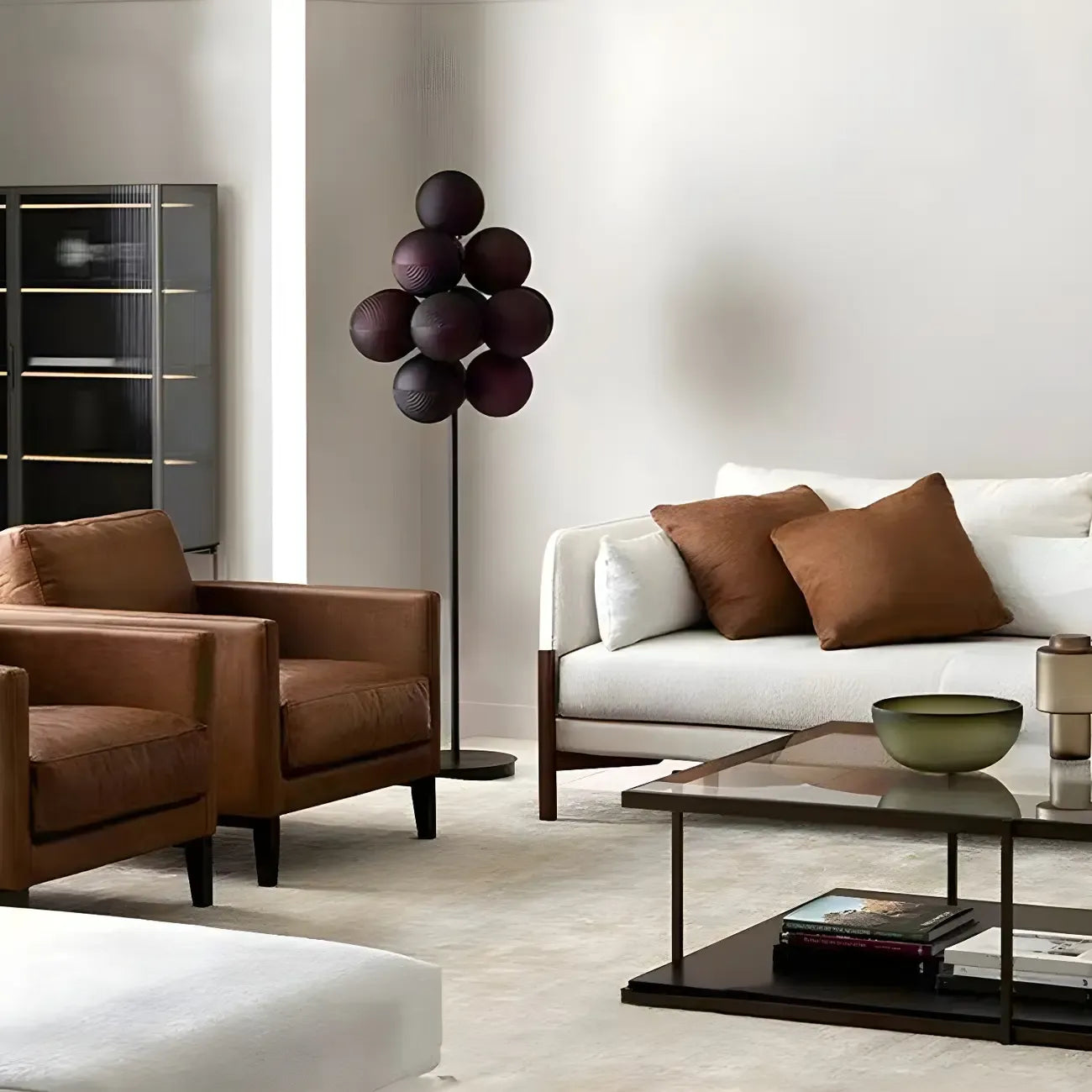 Lampadaire moderne en forme d'arbre avec abat-jour globe violet pour la décoration