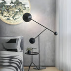 Lampadaire LED noir unique avec bras articulé pour salon