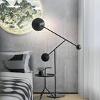 Lampadaire LED noir unique avec bras articulé pour salon
