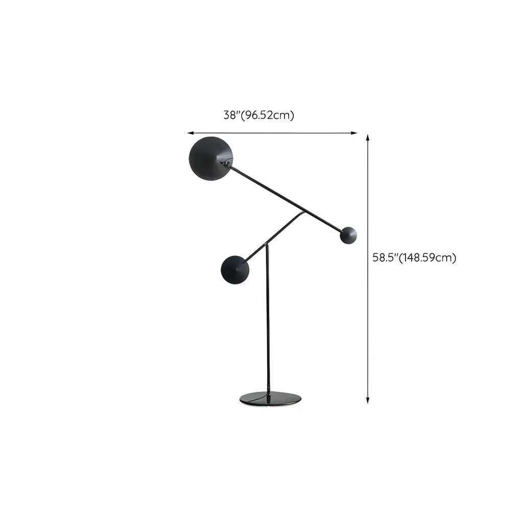 Lampadaire LED noir unique avec bras articulé pour salon