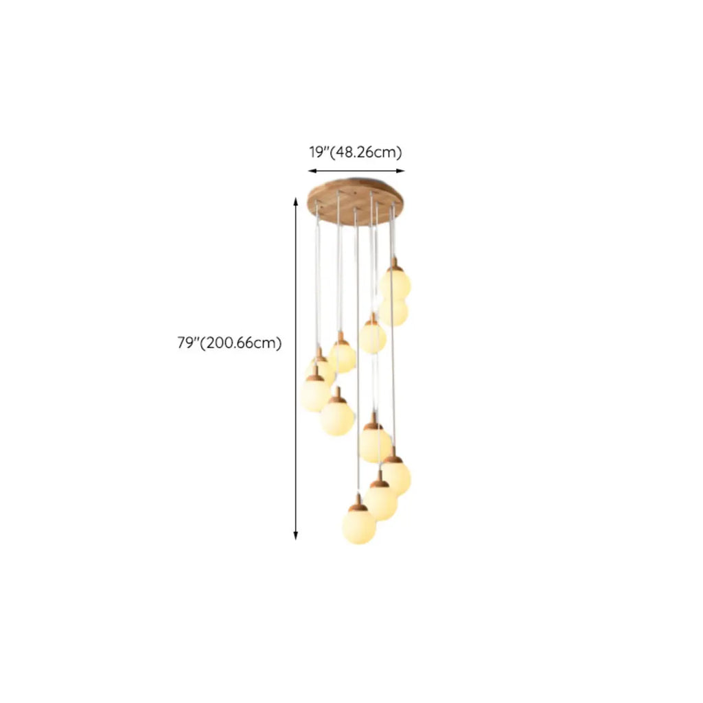 Suspension en verre opalin à longueur réglable