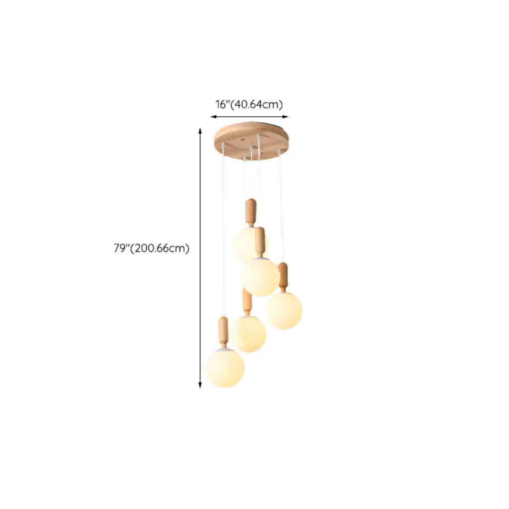 Suspension en verre opalin à longueur réglable