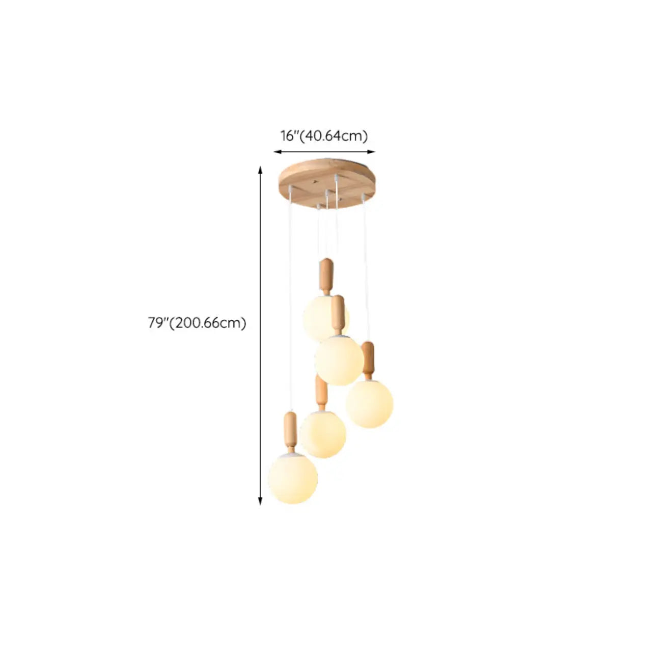 Suspension en verre opalin à longueur réglable