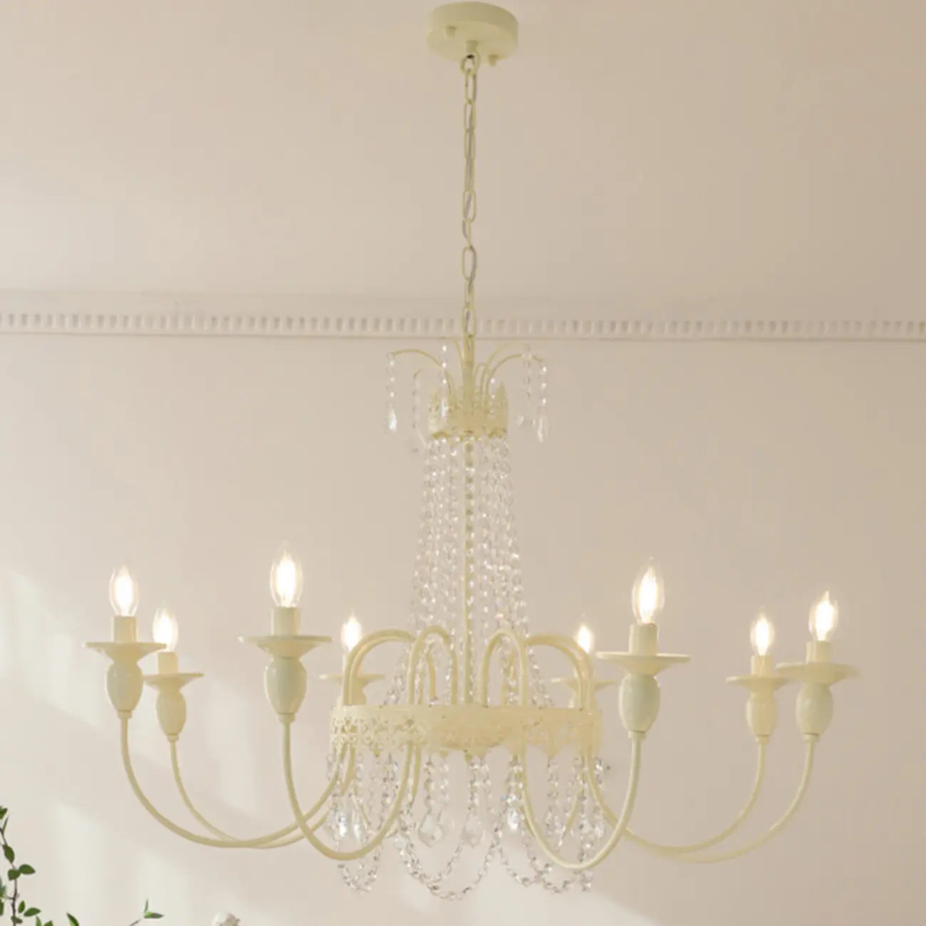 Lustre vintage en cristal réglable pour la décoration de la salle à manger