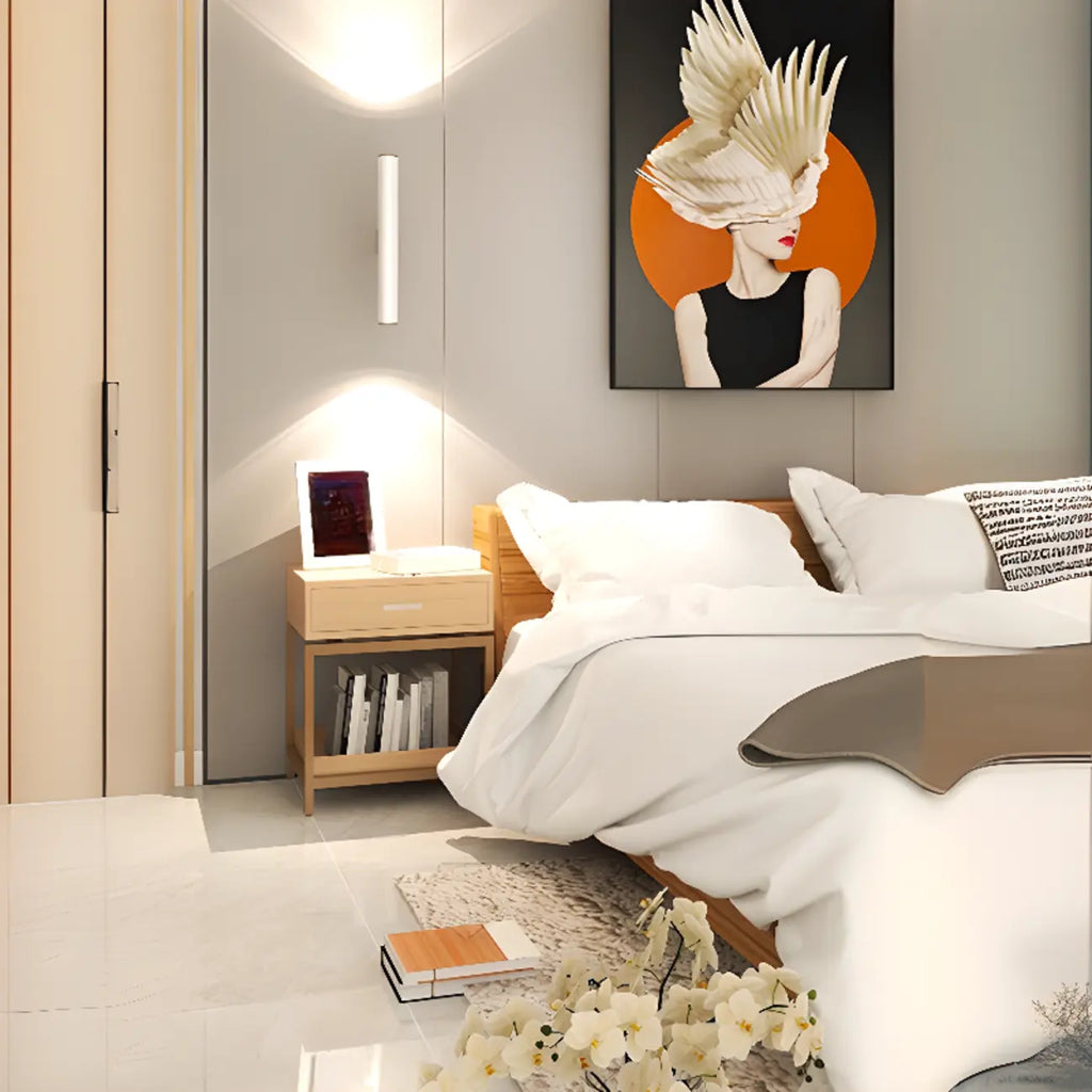 Applique murale moderne et minimaliste avec LED pour chambre à coucher