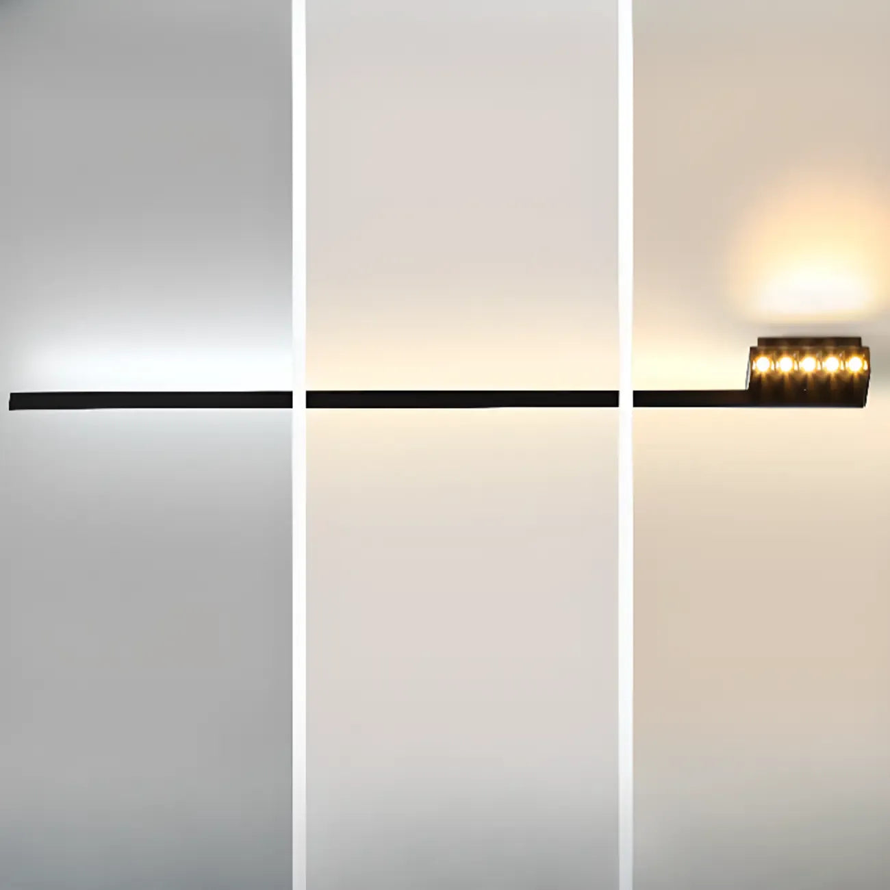 Applique murale LED moderne pour salle de bain avec barre mince