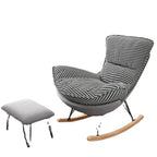 Fauteuil à bascule en flanelle avec repose-pieds pour salon