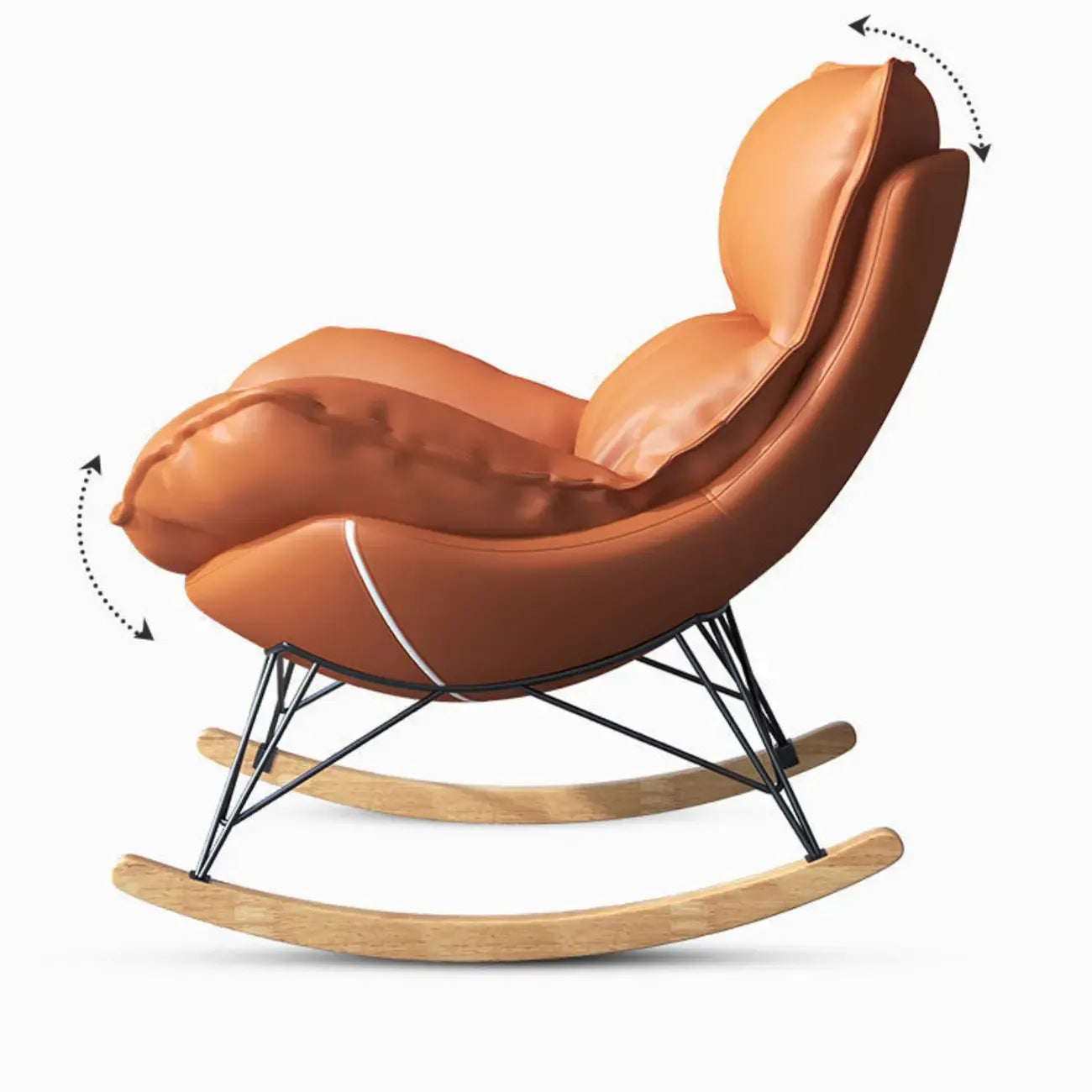 Fauteuil à bascule en flanelle avec repose-pieds pour salon