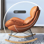 Fauteuil à bascule en flanelle avec repose-pieds pour salon