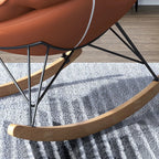 Fauteuil à bascule en flanelle avec repose-pieds pour salon