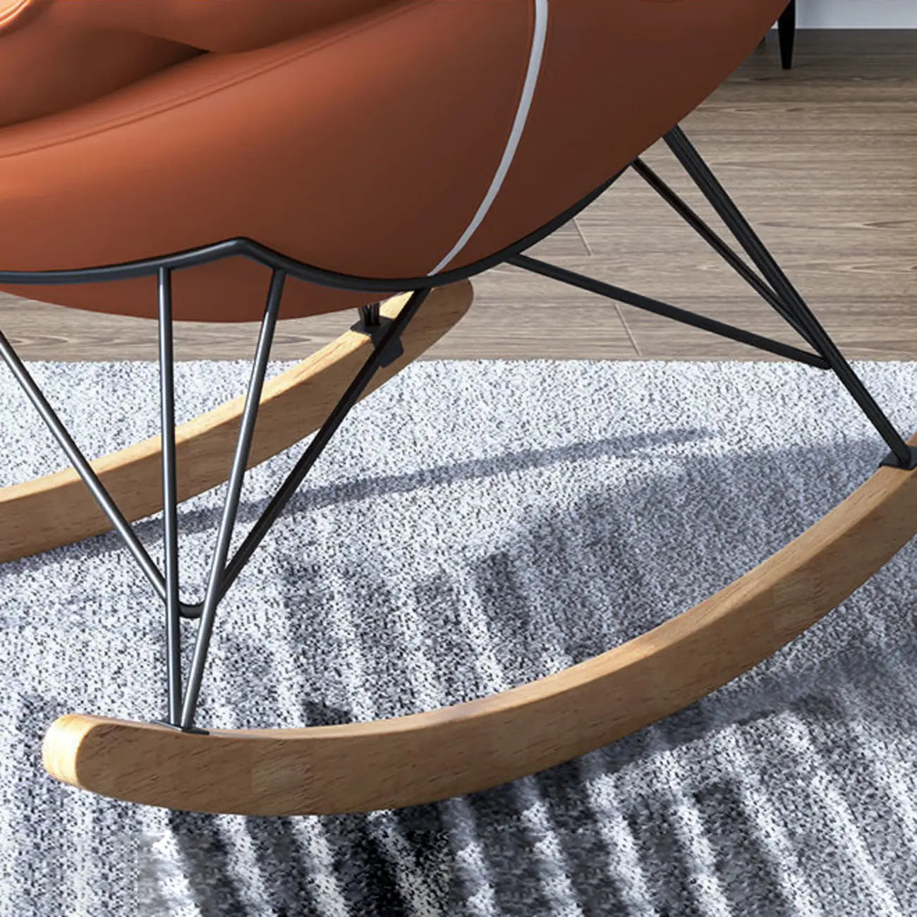 Fauteuil à bascule en flanelle avec repose-pieds pour salon