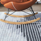 Fauteuil à bascule en flanelle avec repose-pieds pour salon